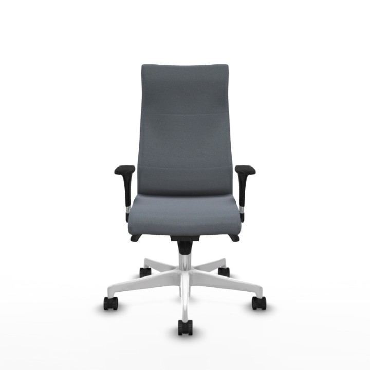 Albacete dirección sincro bali gris brazos 1D cromados base blanca ruedas 65 nailon