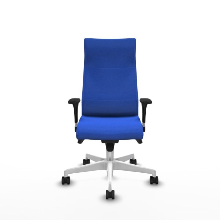 Albacete dirección sincro bali azul brazos 1D cromados base blanca ruedas 65 nailon