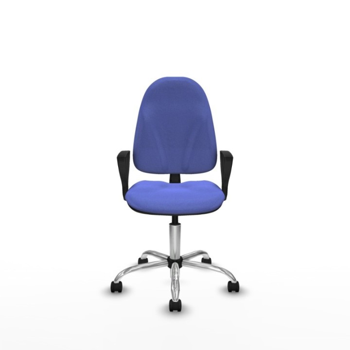 Algarra CP bali azul claro brazos fijos base cromada ruedas nailon 50mm