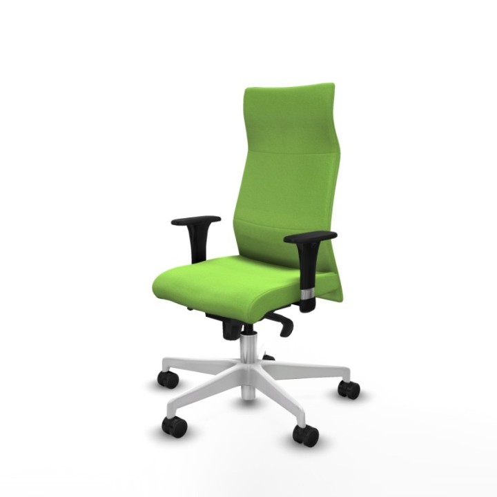 Albacete dirección sincro bali pistacho brazos 1D cromados base blanca ruedas 65 nailon