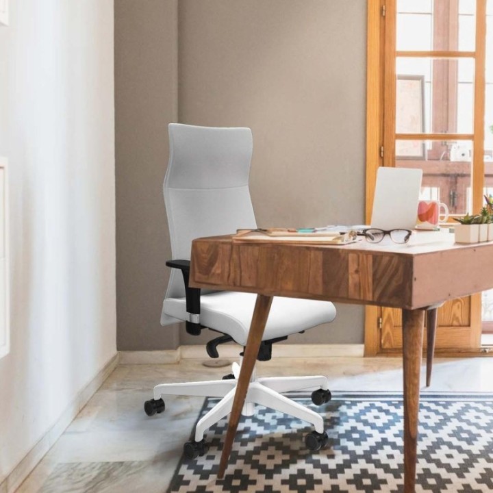 Albacete dirección sincro bali pistacho brazos 1D cromados base blanca ruedas 65 nailon