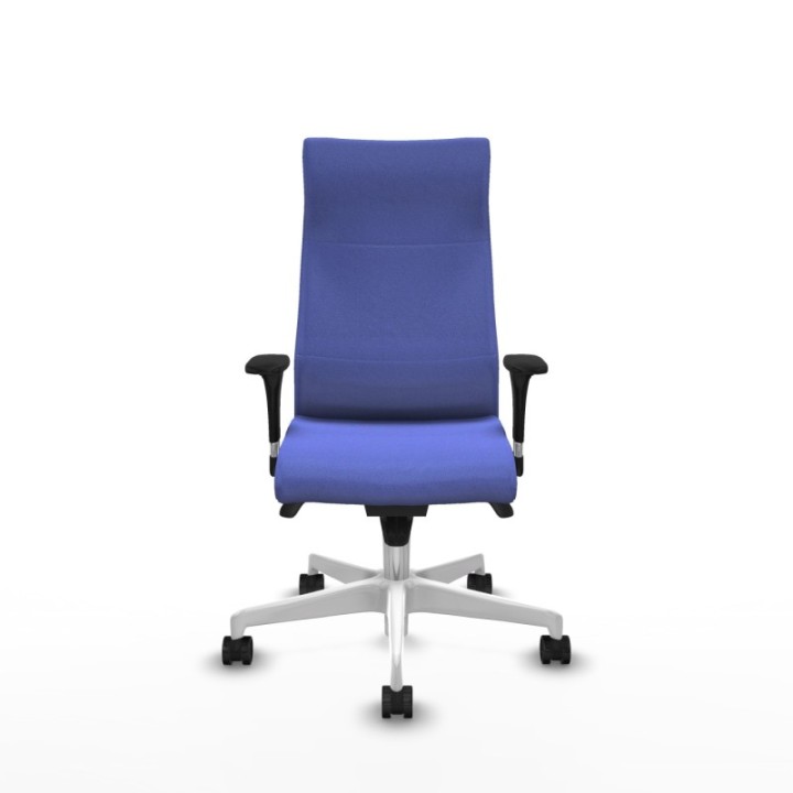 Albacete dirección sincro bali azul claro brazos 1D cromados base blanca ruedas 65 nailon