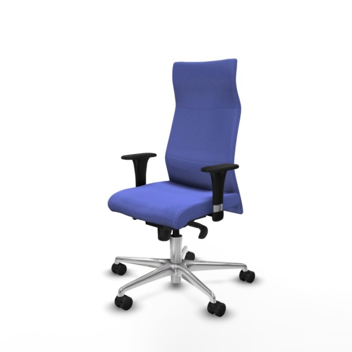 Albacete dirección sincro bali azul claro brazos 1D cromados base aluminio ruedas 65 nailon