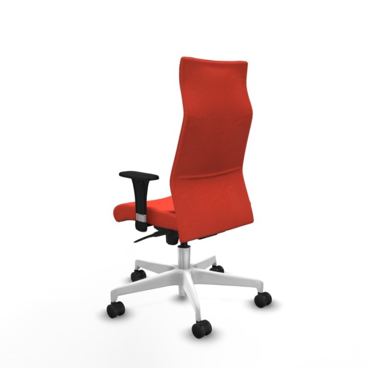 Albacete dirección sincro bali naranja oscuro brazos 1D cromados base blanca ruedas 65 nailon