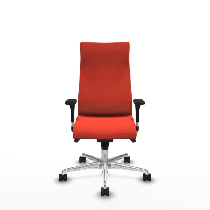 Albacete dirección sincro bali naranja oscuro brazos 1D cromados base aluminio ruedas 65 nailon