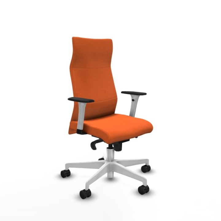 Albacete dirección sincro bali naranja brazos 1D blancos base blanca ruedas 65 nailon