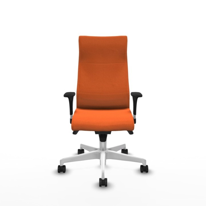 Albacete dirección sincro bali naranja brazos 1D cromados base blanca ruedas 65 nailon