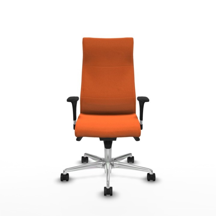 Albacete dirección sincro bali naranja brazos 1D cromados base aluminio ruedas 65 nailon