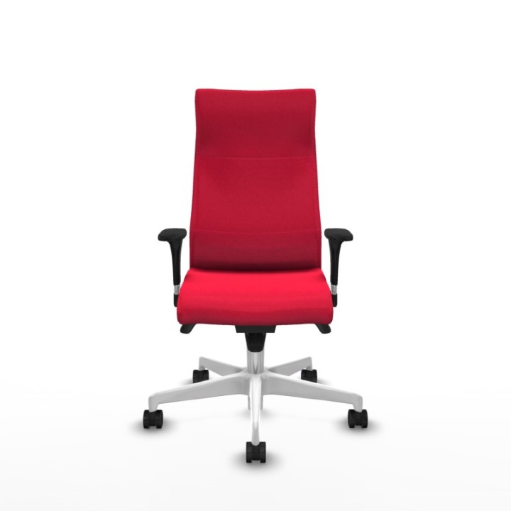 Albacete dirección sincro bali rojo brazos 1D cromados base blanca ruedas 65 nailon