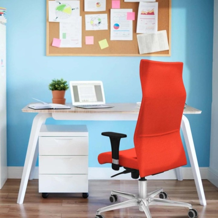 Albacete dirección sincro bali rojo brazos 1D cromados base aluminio ruedas 65 engomadas