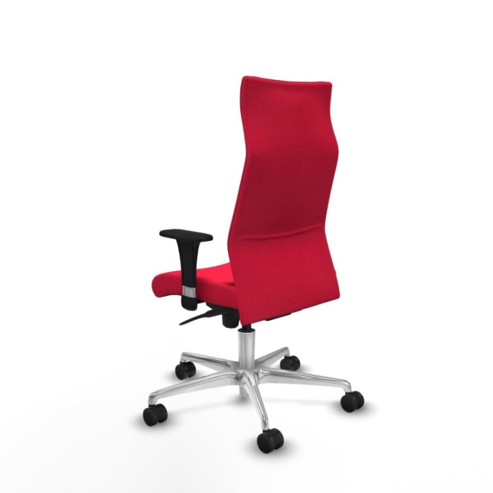 Albacete dirección sincro bali rojo brazos 1D cromados base aluminio ruedas 65 nailon