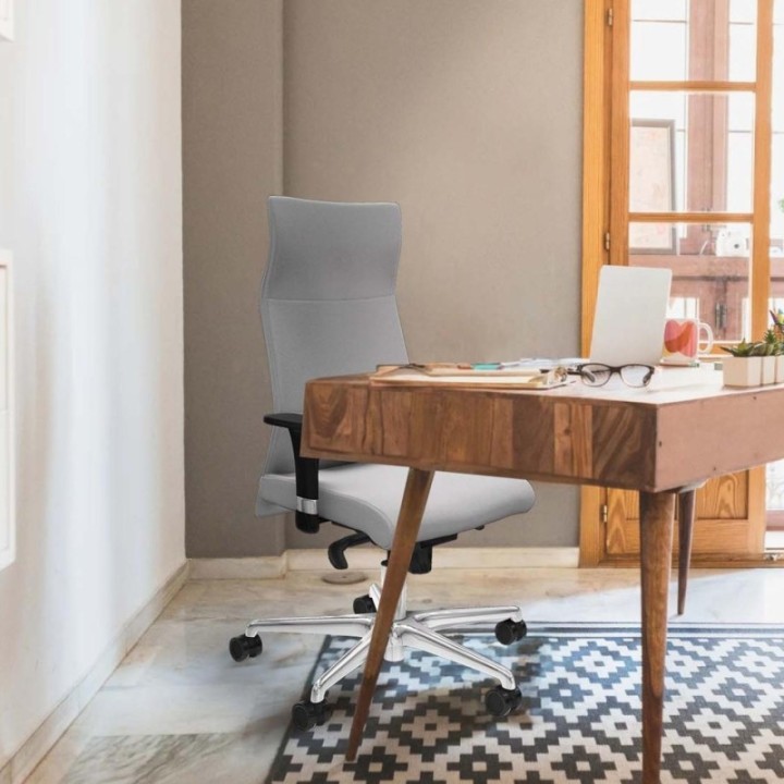 Albacete dirección sincro bali rojo brazos 1D cromados base aluminio ruedas 65 nailon