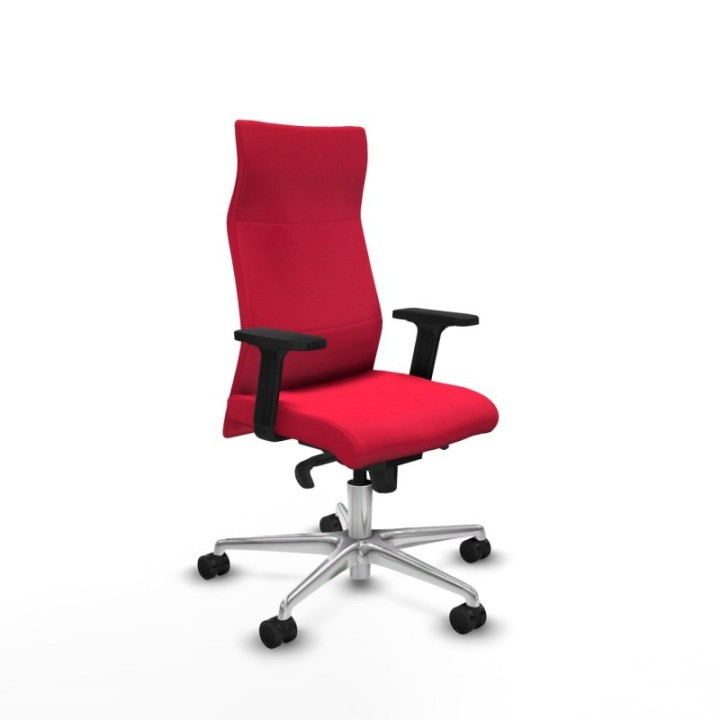 Albacete dirección sincro bali rojo brazos 2D base aluminio ruedas 65 nailon