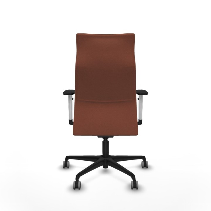 Albacete dirección sincro bali marrón brazos 1D blancos base nailon ruedas 65 engomadas