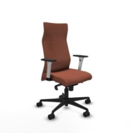 Albacete dirección sincro bali marrón brazos 1D blancos base nailon ruedas 65 nailon