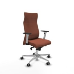 Albacete dirección sincro bali marrón brazos 1D blancos base aluminio ruedas 65 engomadas