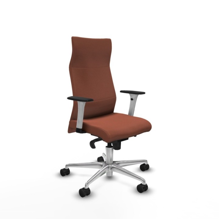 Albacete dirección sincro bali marrón brazos 1D blancos base aluminio ruedas 65 nailon