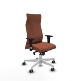 Albacete dirección sincro bali marrón brazos 1D cromados base blanca ruedas 65 engomadas