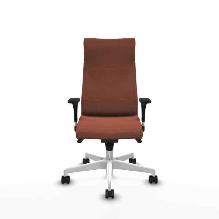 Albacete dirección sincro bali marrón brazos 1D cromados base blanca ruedas 65 nailon