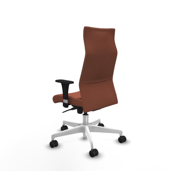 Albacete dirección sincro bali marrón brazos 1D cromados base blanca ruedas 65 nailon