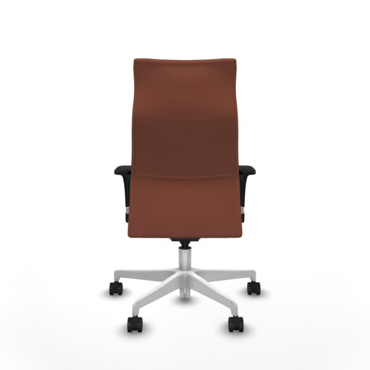 Albacete dirección sincro bali marrón brazos 1D cromados base blanca ruedas 65 nailon