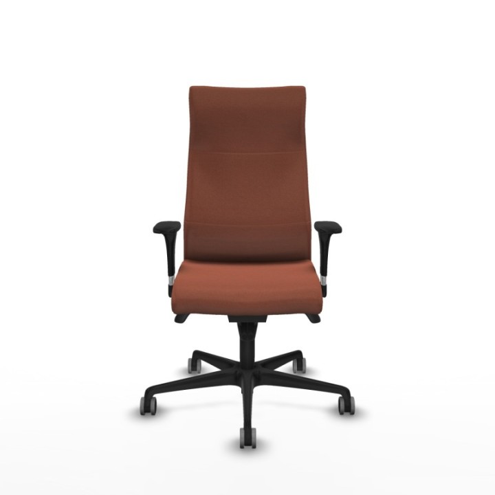 Albacete dirección sincro bali marrón brazos 1D cromados base nailon ruedas 65 engomadas