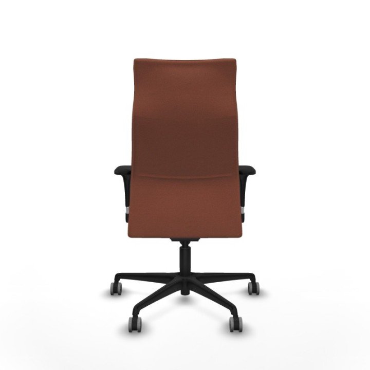 Albacete dirección sincro bali marrón brazos 1D cromados base nailon ruedas 65 engomadas