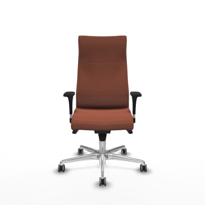 Albacete dirección sincro bali marrón brazos 1D cromados base aluminio ruedas 65 engomadas