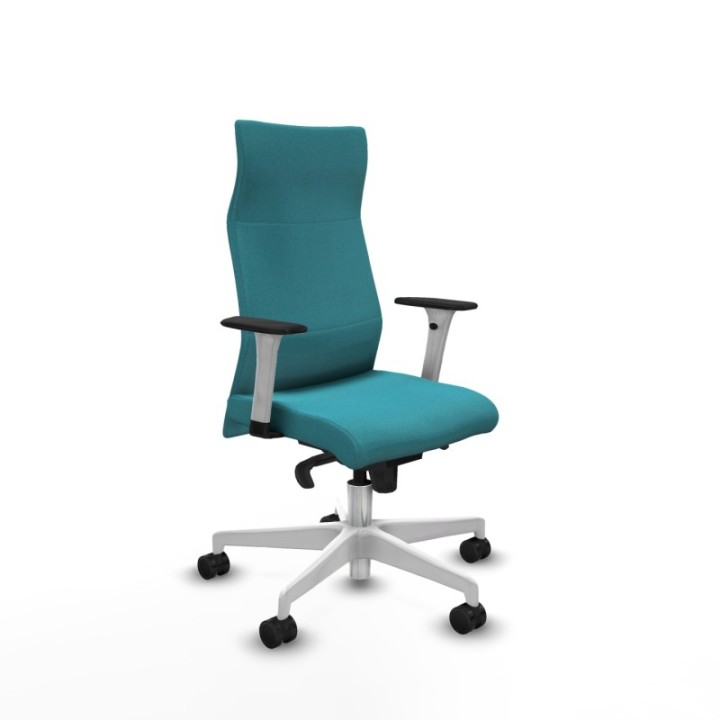 Albacete dirección sincro bali turquesa brazos 1D blancos base blanca ruedas 65 nailon