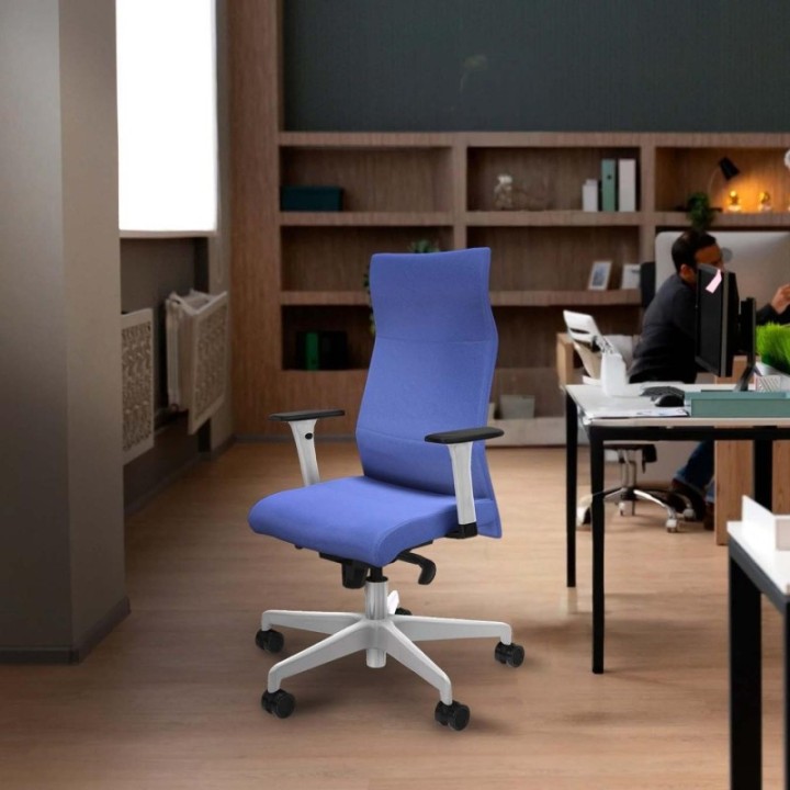 Albacete dirección sincro bali turquesa brazos 1D blancos base blanca ruedas 65 nailon