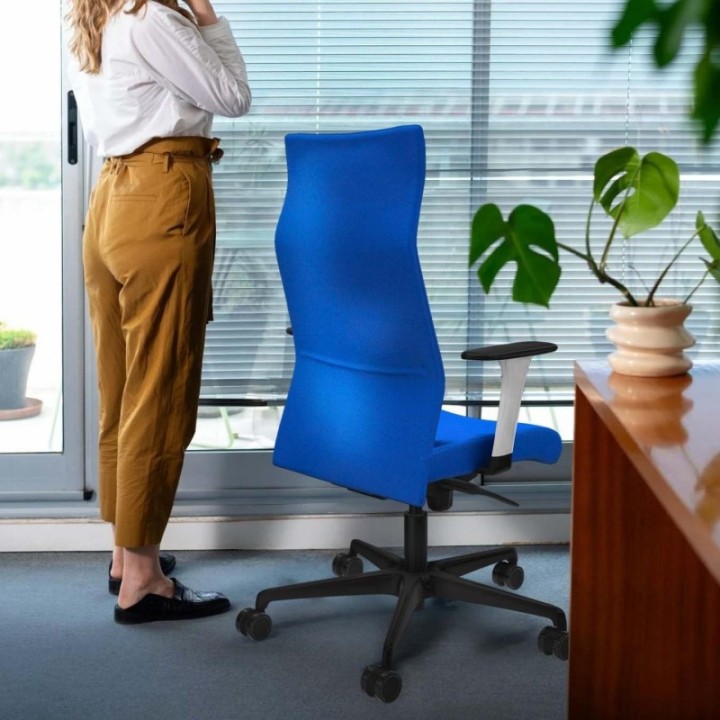 Albacete dirección sincro bali gris claro brazos 1D blancos base nailon ruedas 65 nailon