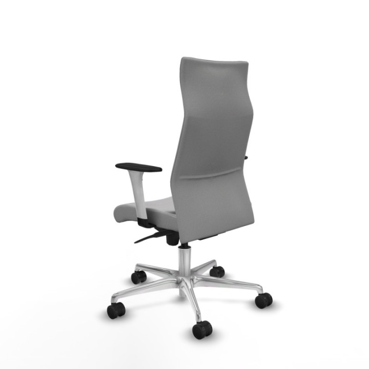 Albacete dirección sincro bali gris claro brazos 1D blancos base aluminio ruedas 65 nailon