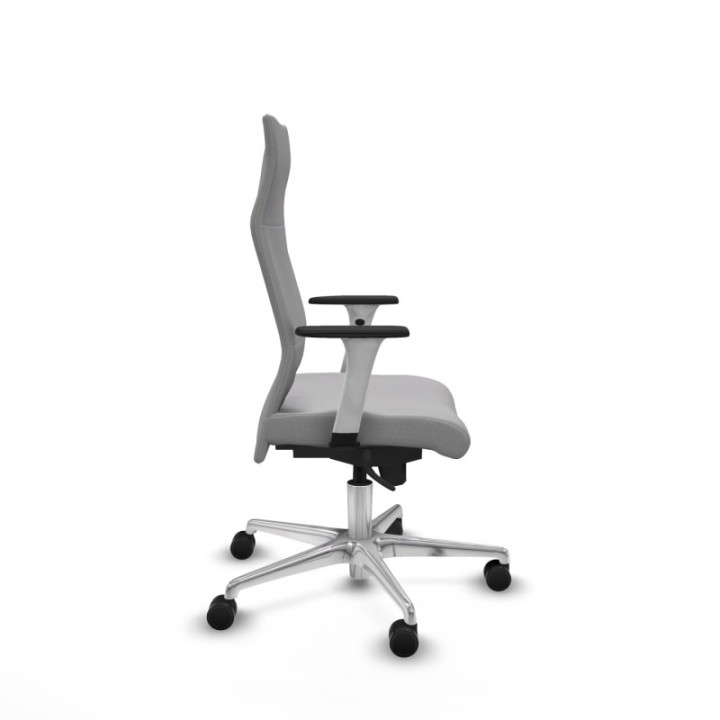 Albacete dirección sincro bali gris claro brazos 1D blancos base aluminio ruedas 65 nailon