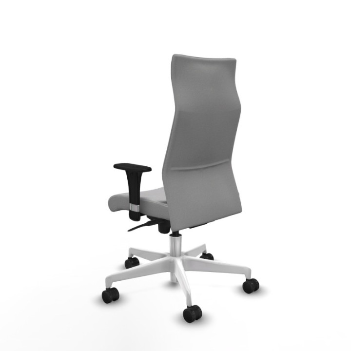 Albacete dirección sincro bali gris claro brazos 1D cromados base blanca ruedas 65 nailon