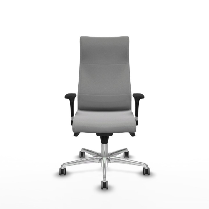 Albacete dirección sincro bali gris claro brazos 1D cromados base aluminio ruedas 65 engomadas