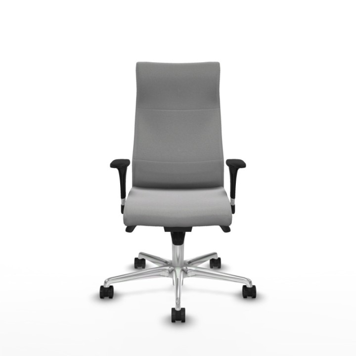 Albacete dirección sincro bali gris claro brazos 1D cromados base aluminio ruedas 65 nailon