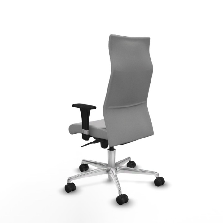 Albacete dirección sincro bali gris claro brazos 1D cromados base aluminio ruedas 65 nailon