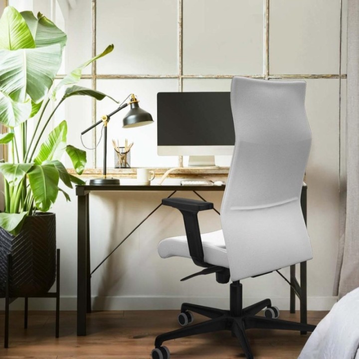 Albacete dirección sincro bali gris claro brazos 2D base nailon ruedas 65 engomadas