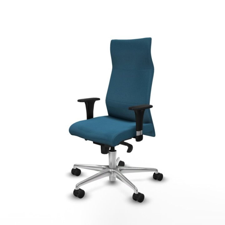 Albacete dirección sincro bali verde petroleo brazos 1D cromados base aluminio ruedas 65 nailon