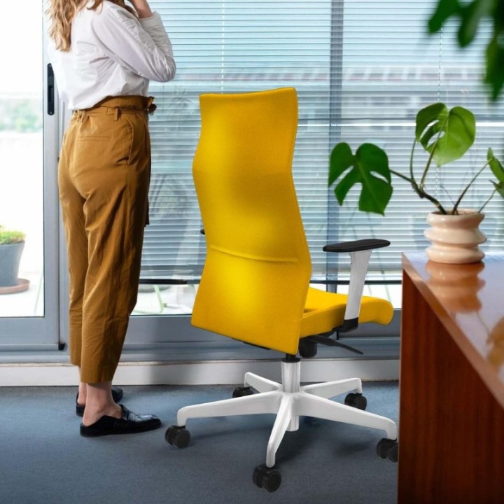 Albacete dirección sincro bali verde esmeralda brazos 1D blancos base blanca ruedas 65 nailon