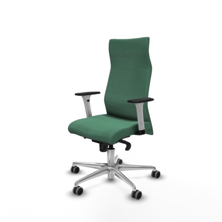 Albacete dirección sincro bali verde esmeralda brazos 1D blancos base aluminio ruedas 65 engomadas