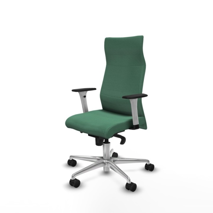 Albacete dirección sincro bali verde esmeralda brazos 1D blancos base aluminio ruedas 65 nailon