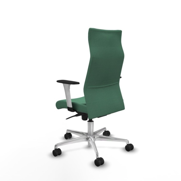 Albacete dirección sincro bali verde esmeralda brazos 1D blancos base aluminio ruedas 65 nailon