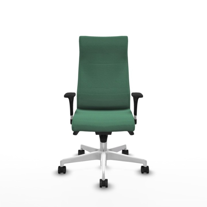 Albacete dirección sincro bali verde esmeralda brazos 1D cromados base blanca ruedas 65 nailon