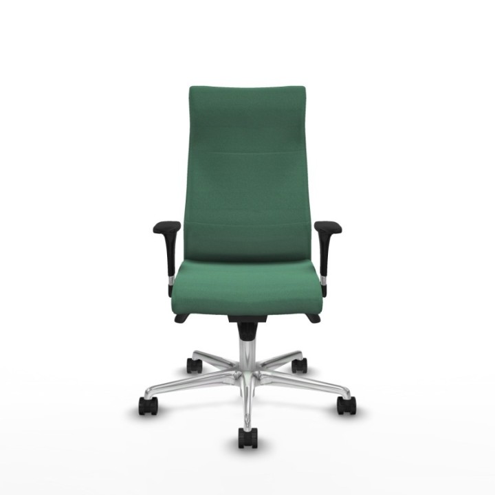 Albacete dirección sincro bali verde esmeralda brazos 1D cromados base aluminio ruedas 65 nailon