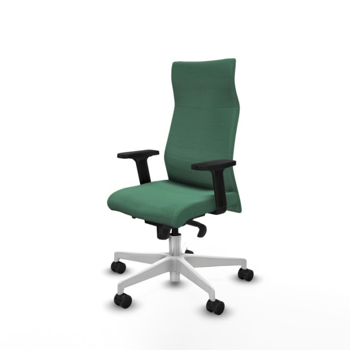 Albacete dirección sincro bali verde esmeralda brazos 2D base blanca ruedas 65 nailon