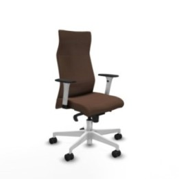 Albacete dirección sincro bali marrón oscuro brazos 1D blancos base blanca ruedas 65 nailon