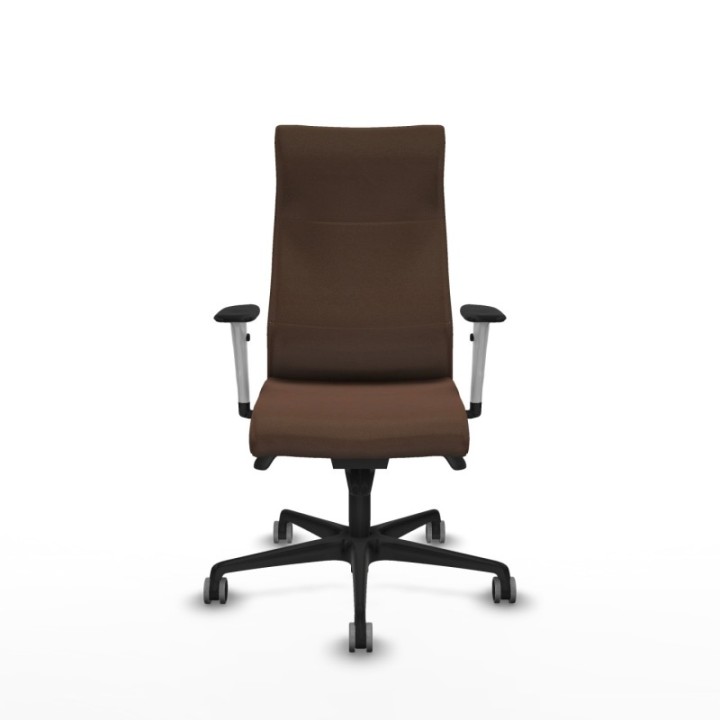 Albacete dirección sincro bali marrón oscuro brazos 1D blancos base nailon ruedas 65 engomadas