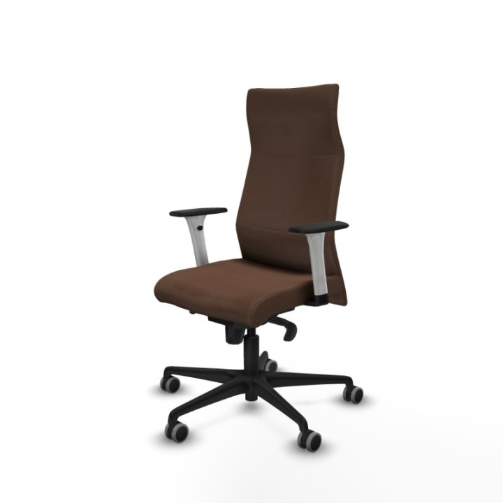 Albacete dirección sincro bali marrón oscuro brazos 1D blancos base nailon ruedas 65 engomadas