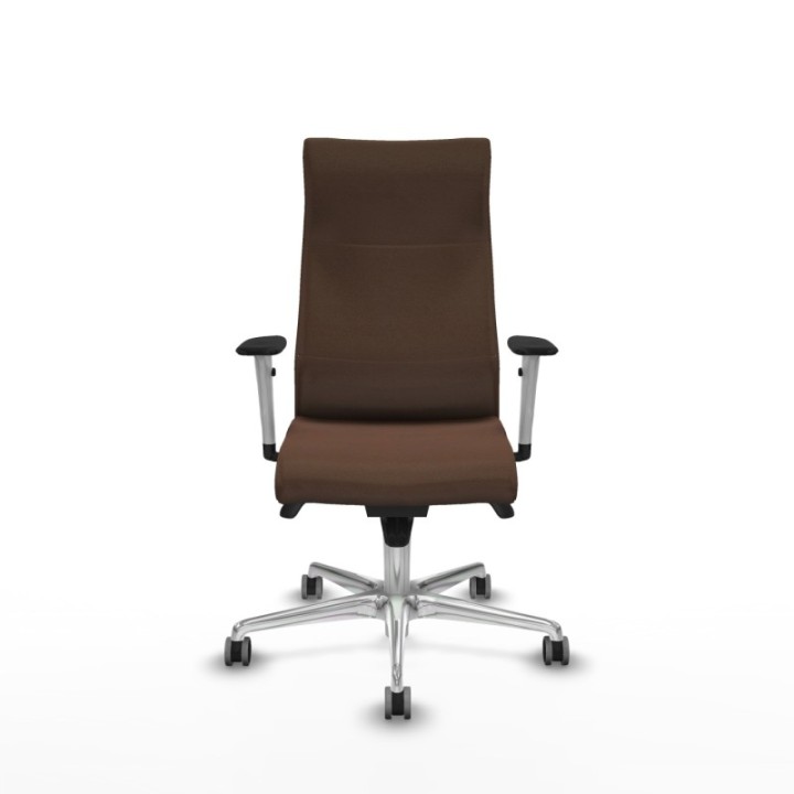 Albacete dirección sincro bali marrón oscuro brazos 1D blancos base aluminio ruedas 65 engomadas